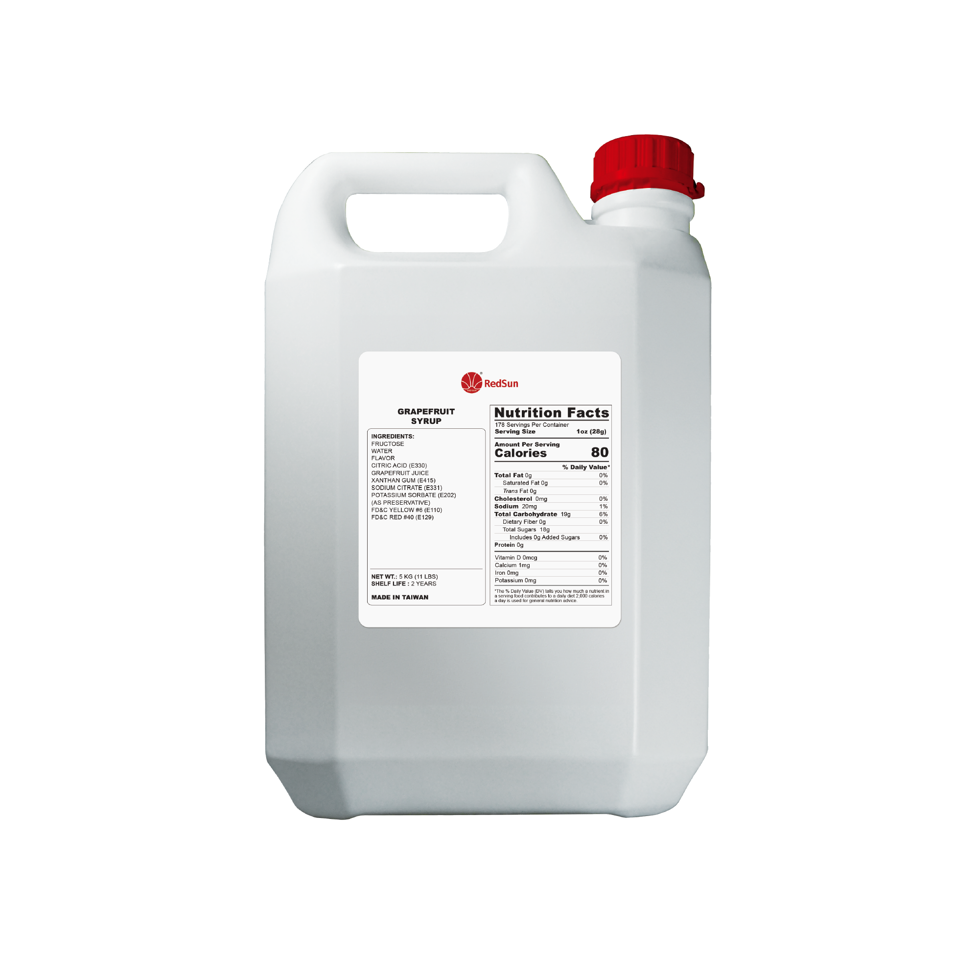 Grapefruit Syrup 5KG (11LBS) (Bottle)