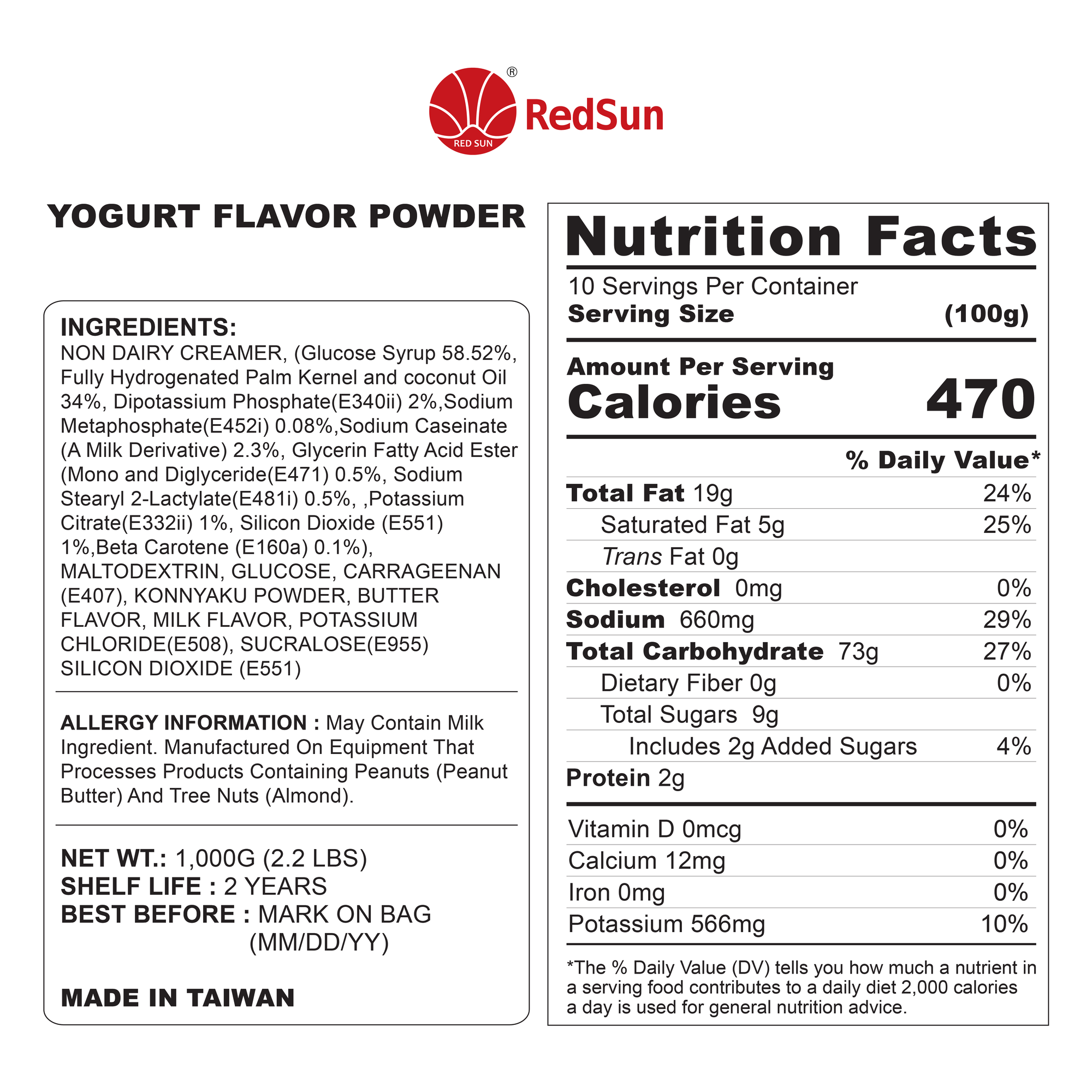 Yogurt Powder 2.2LBS (Bag)