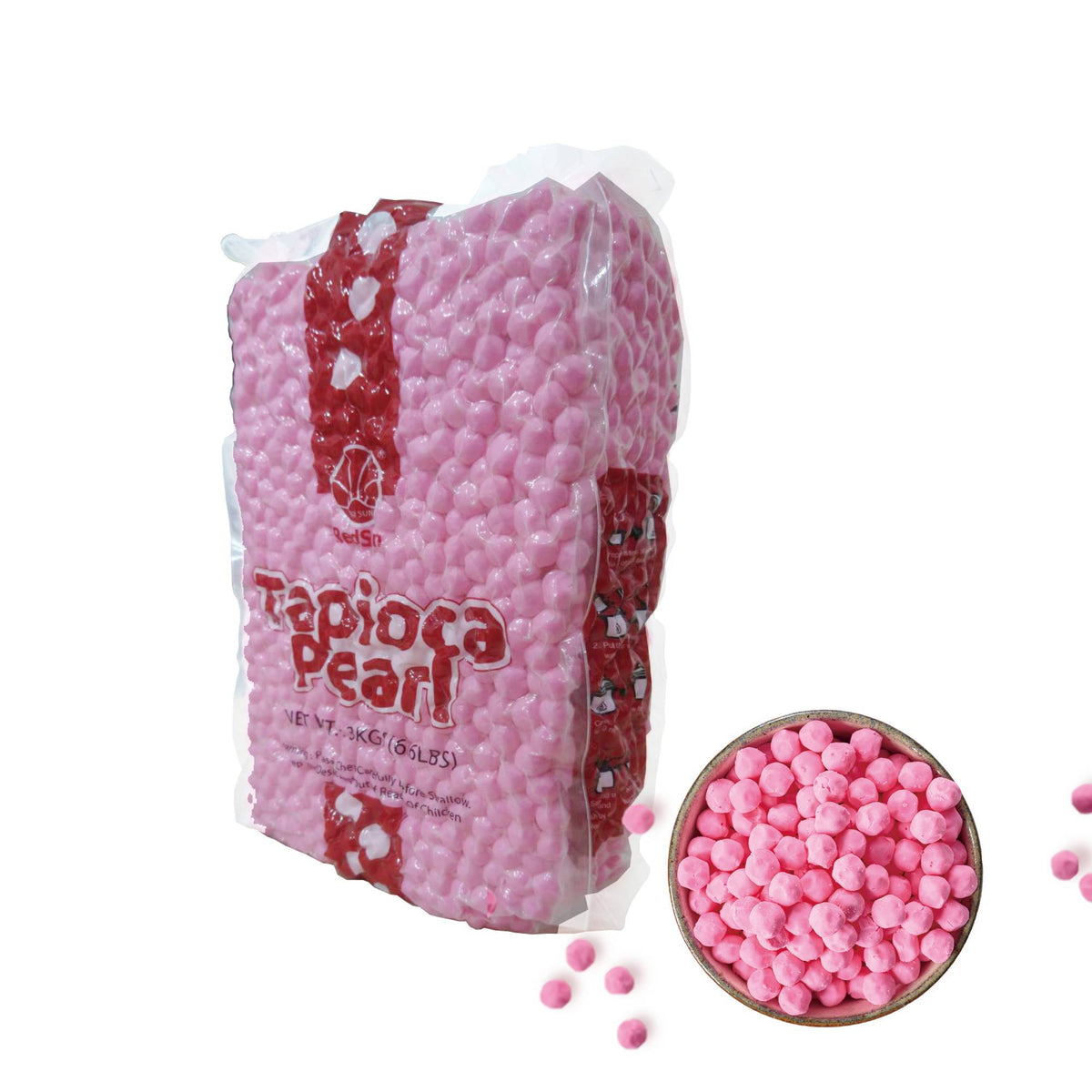 Tapioca Boba 2.3 Pink 6.6 LBS x 6 Bags (Case)